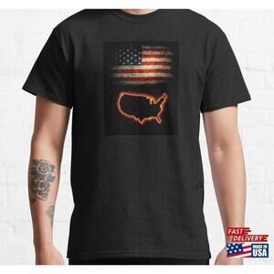 Lacrosse USA Flag Sport Patriot Graphic Unisex T-Shirt